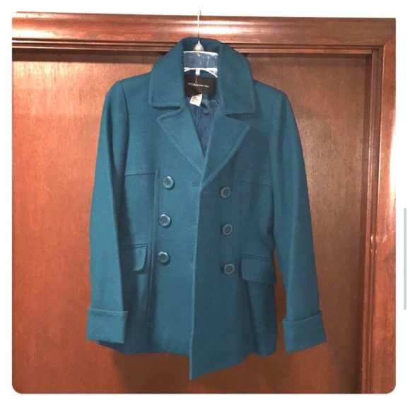 Moda International Wool Blend Purple Grey Plaid Tartan Winter Peacoat Women's XS - Picture 12 of 16